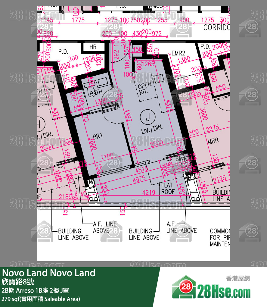 Novo Land 2B期 Arreso 1B座 2楼 J室 平面图
