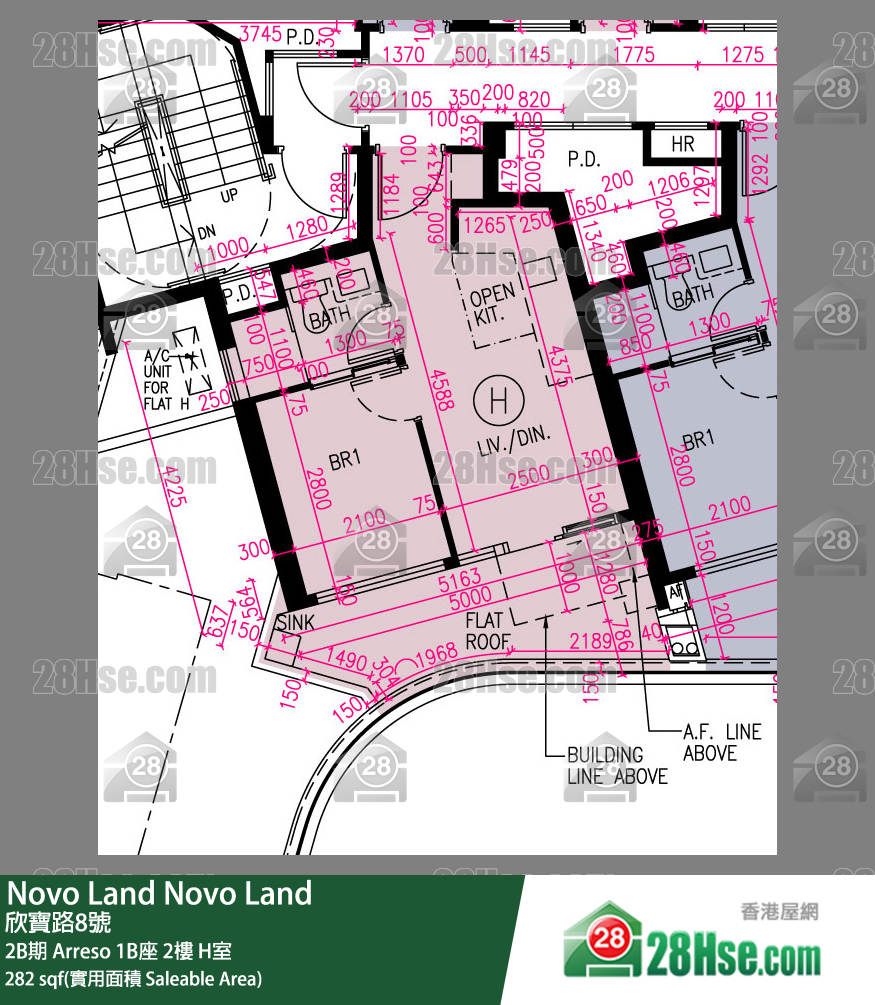Novo Land 2B期 Arreso 1B座 2楼 H室 平面图