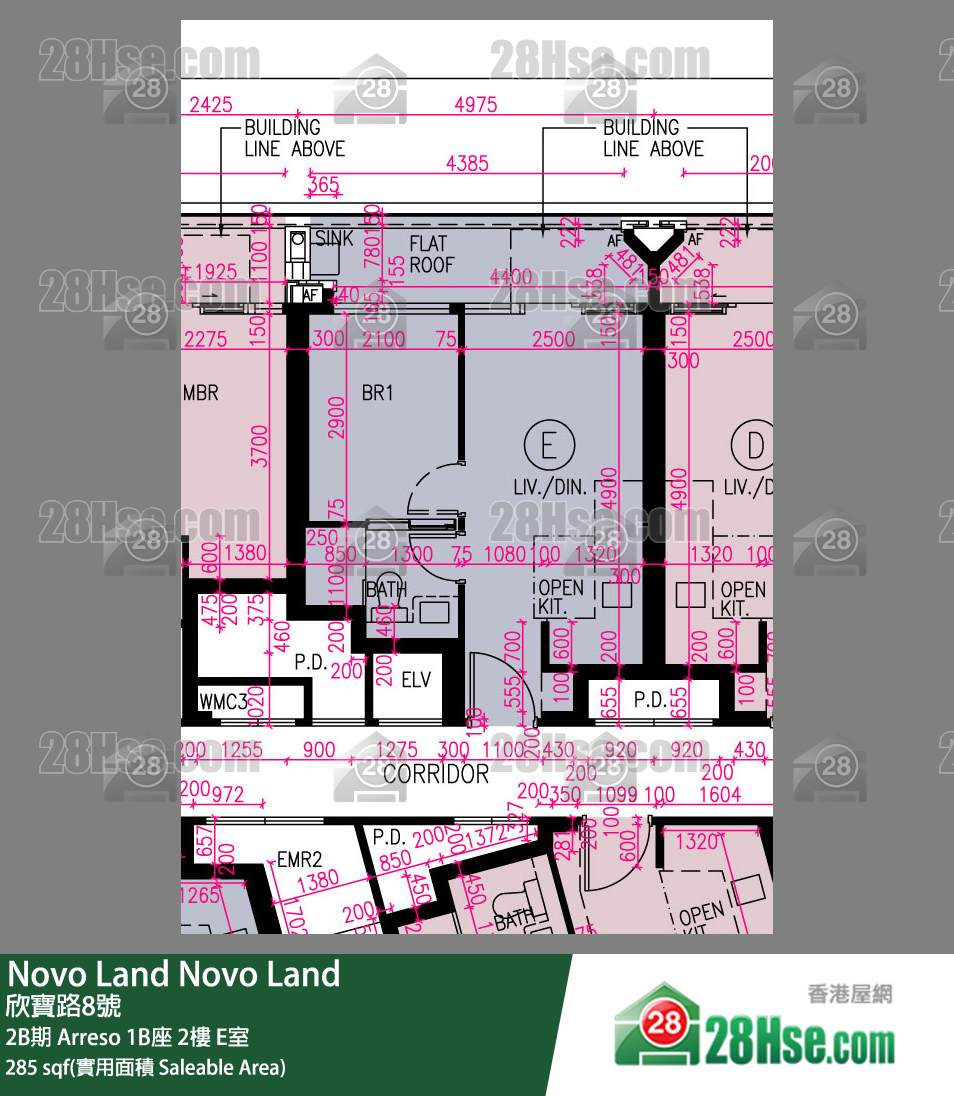 Novo Land 2B期 Arreso 1B座 2楼 E室 平面图