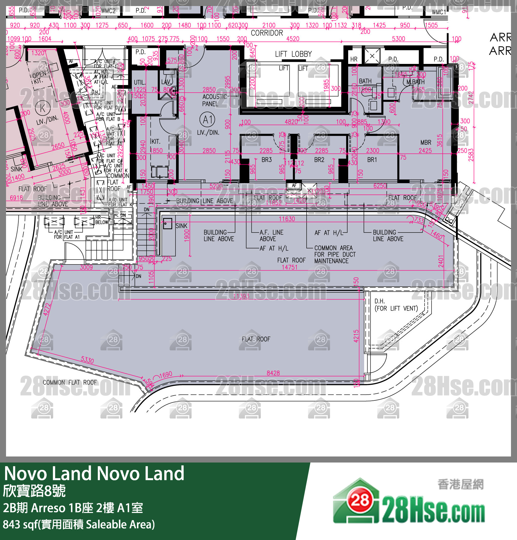 Novo Land 2B期Arreso 1B座2楼 A1室 平面图