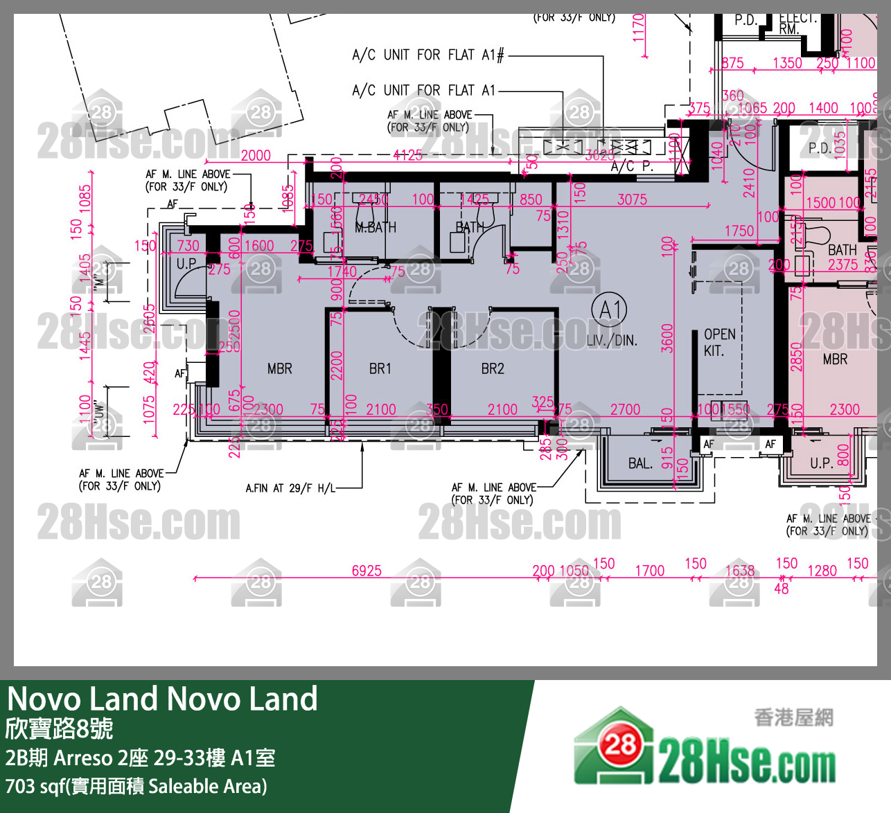 Novo Land 2B期 Arreso 2座 30樓 A1室 平面圖