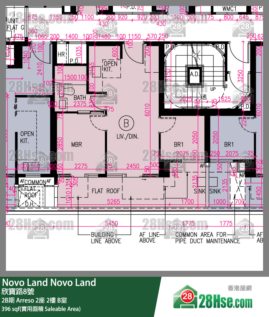 Novo Land 2B期 Arreso 2座 2樓 B室 平面圖