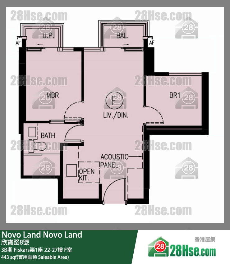Novo Land 3B期 Fiskars第1座 22樓 F室 平面圖