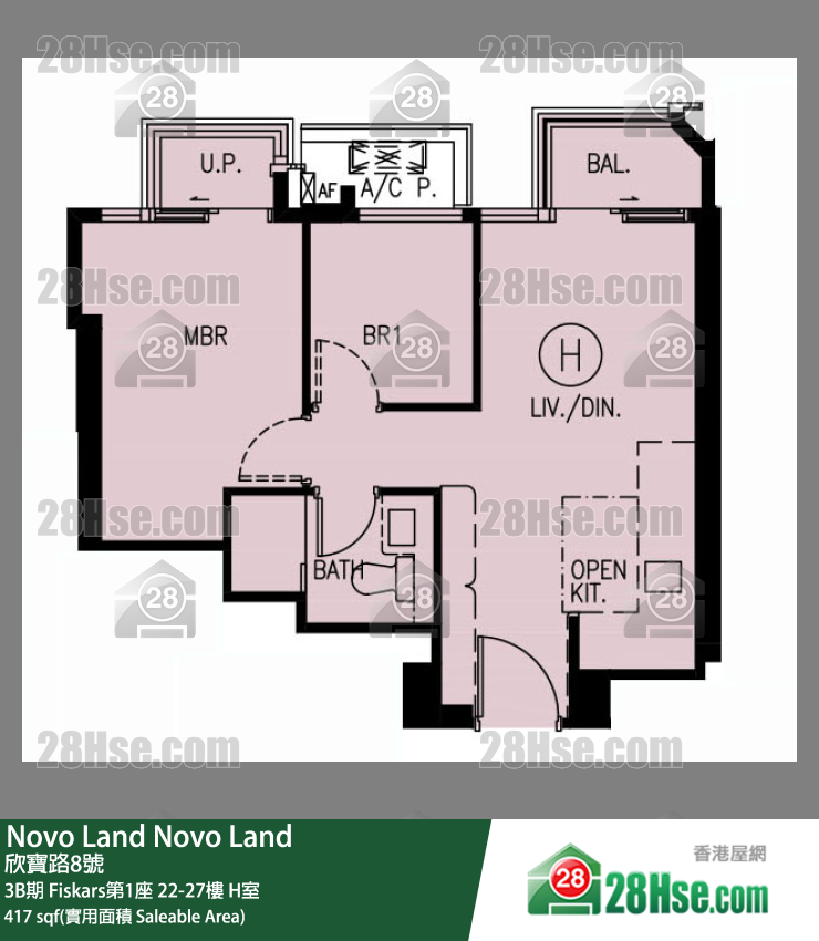 Novo Land 3B期 Fiskars第1座 25楼 H室 平面图