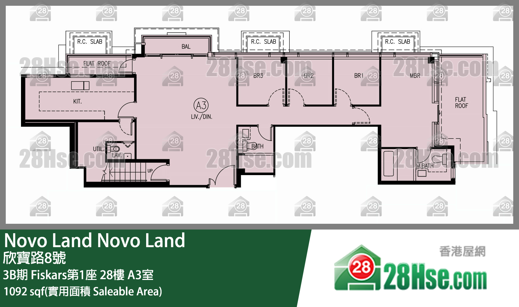 Novo Land 3B期Fiskars第1座28楼 A3室 平面图