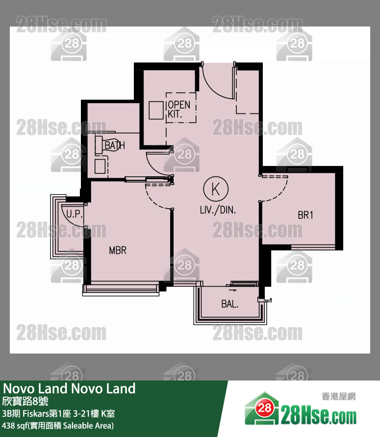 Novo Land 3B期 Fiskars第1座 12樓 K室 平面圖
