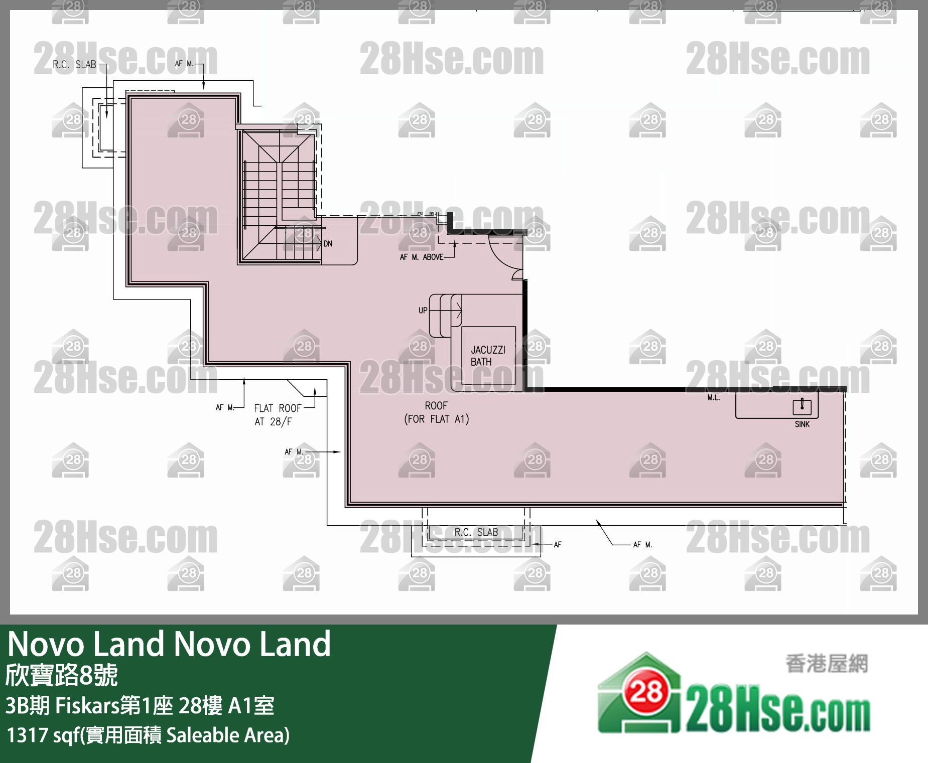 Novo Land 3B期Fiskars第1座28樓 A1室 平面圖