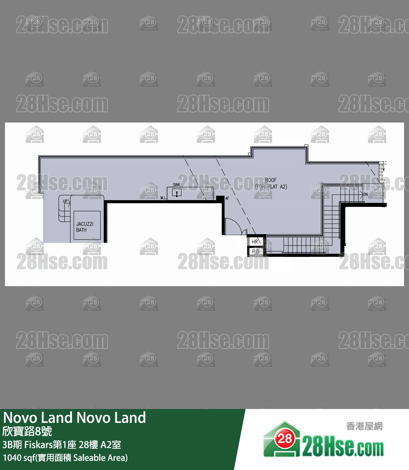 Novo Land 3B期Fiskars第1座28樓 A2室 平面圖
