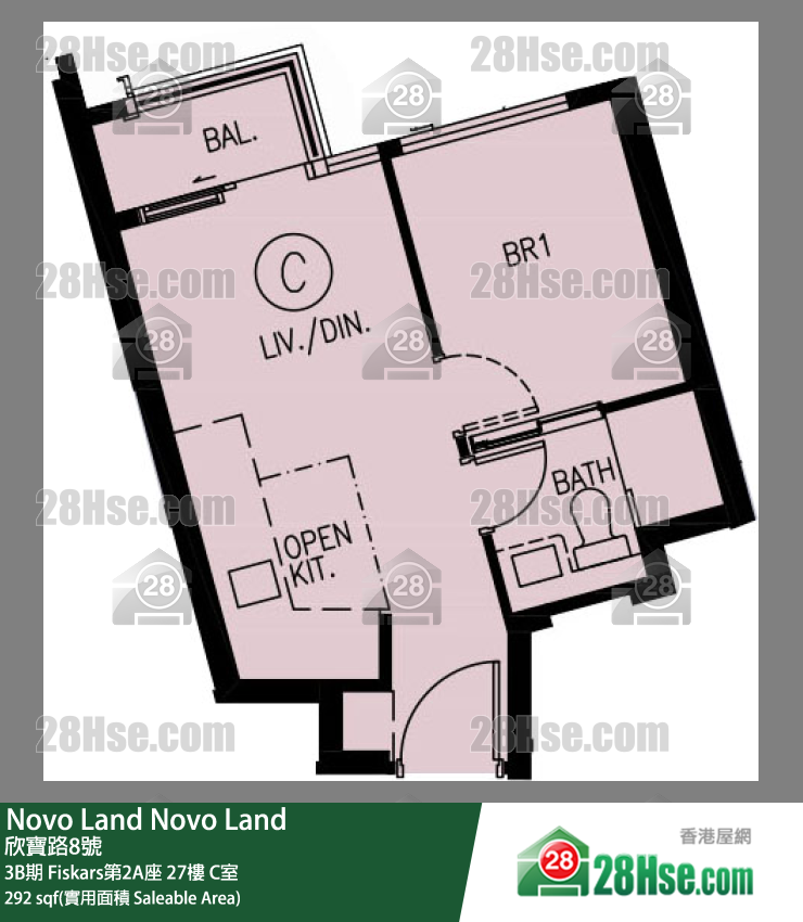 Novo Land 3B期 Fiskars第2A座 27樓 C室 平面圖