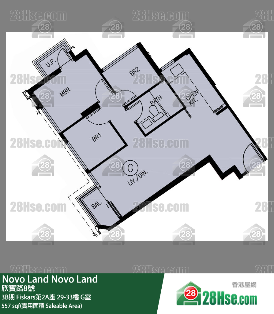 Novo Land 3B期 Fiskars第2A座 33樓 G室 平面圖