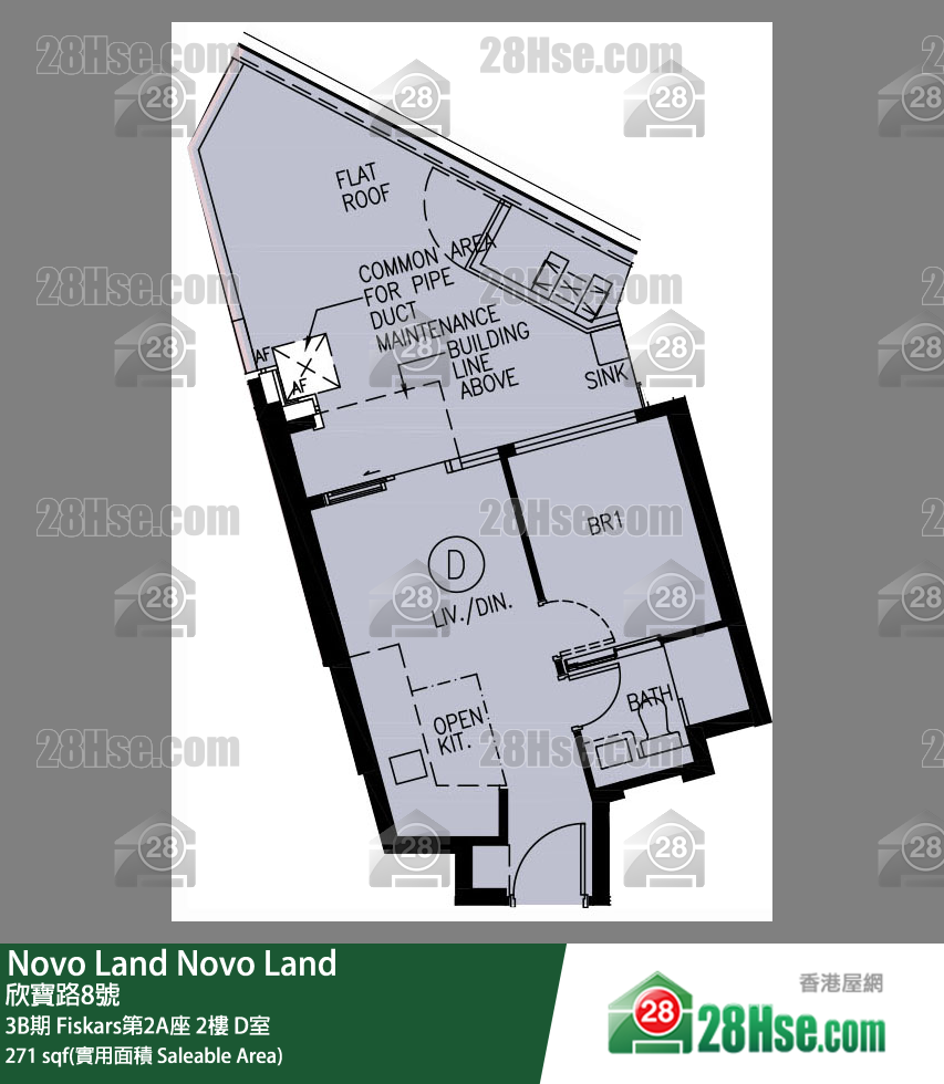 Novo Land 3B期 Fiskars第2A座 2樓 D室 平面圖