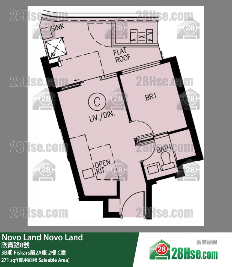 Novo Land 3B期 Fiskars第2A座 2樓 C室 平面圖