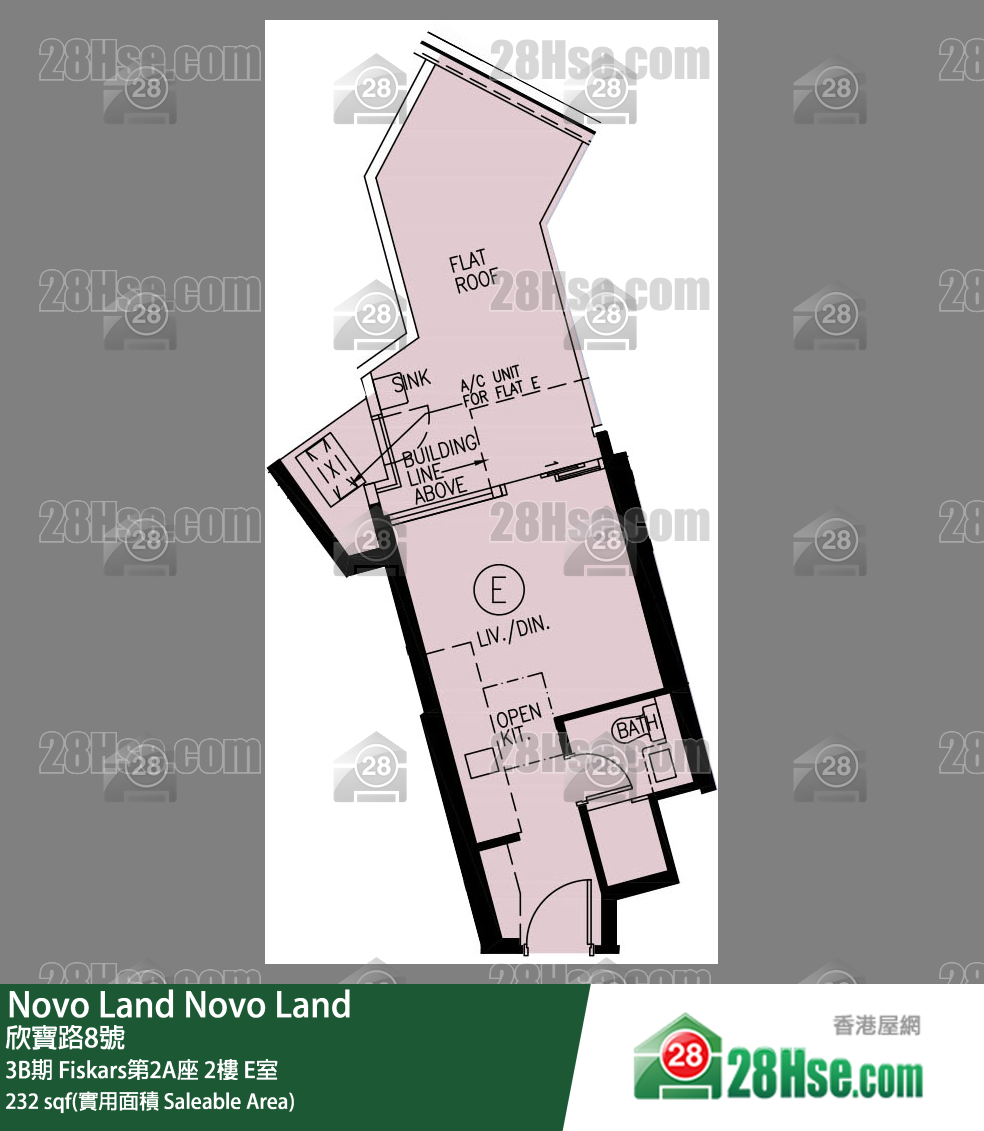 Novo Land 3B期 Fiskars第2A座 2樓 E室 平面圖
