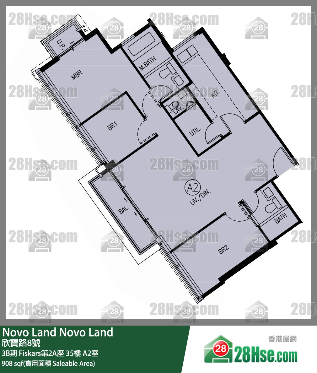Novo Land 3B期Fiskars第2A座35樓 A2室 平面圖