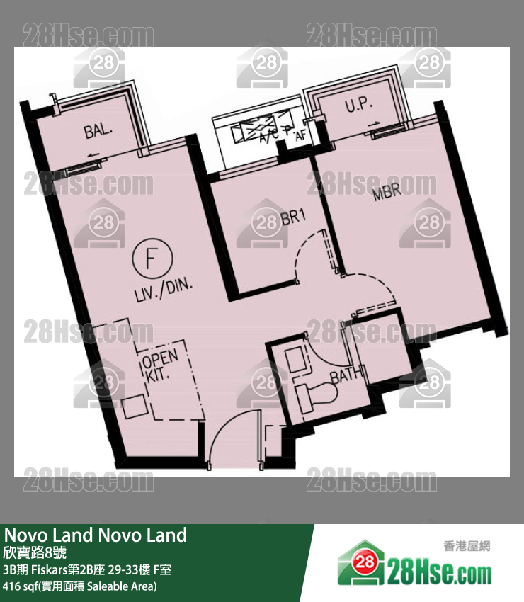 Novo Land 3B期 Fiskars第2B座 30樓 F室 平面圖