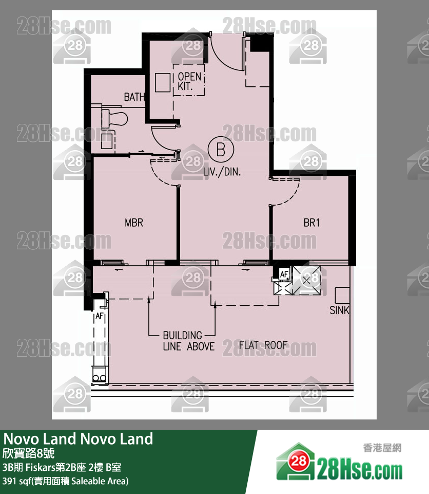 Novo Land 3B期 Fiskars第2B座 2樓 B室 平面圖