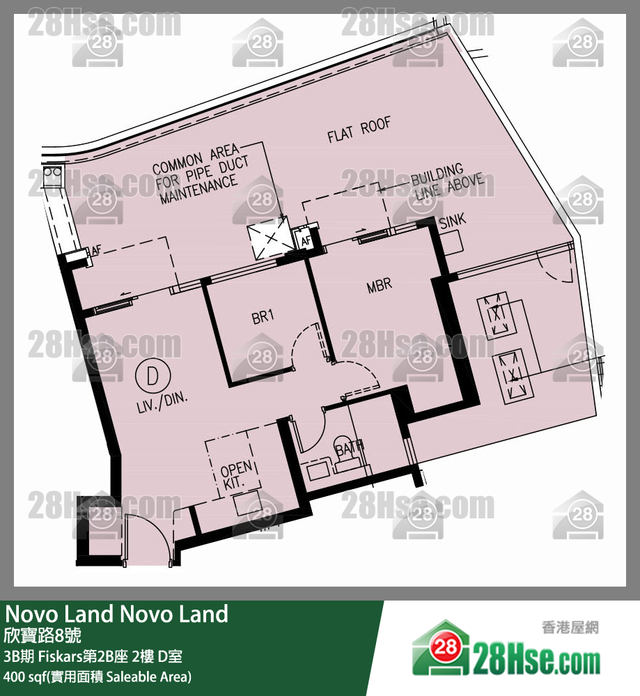 Novo Land 3B期 Fiskars第2B座 2樓 D室 平面圖