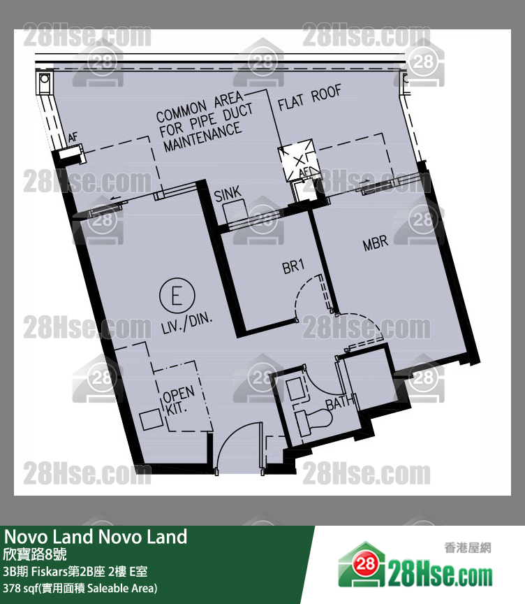 Novo Land 3B期Fiskars第2B座2樓 E室 平面圖