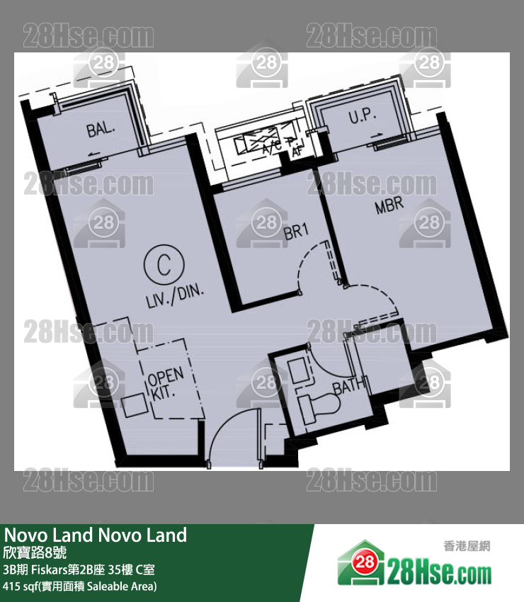 Novo Land 3B期 Fiskars第2B座 35樓 C室 平面圖