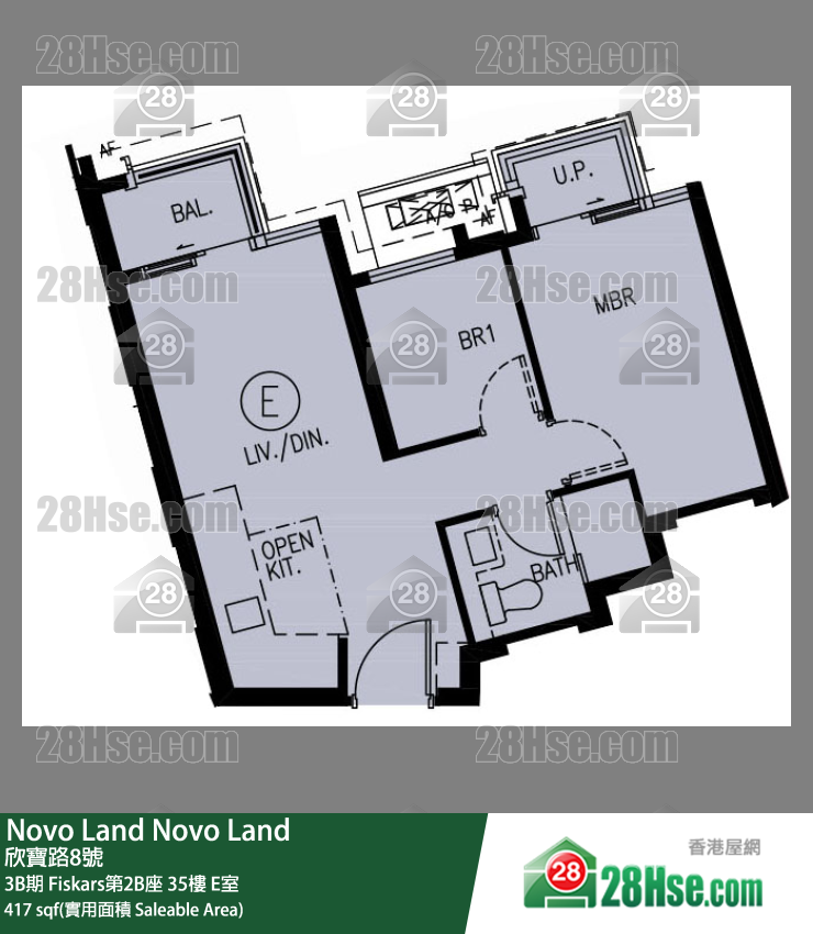 Novo Land 3B期 Fiskars第2B座 35樓 E室 平面圖
