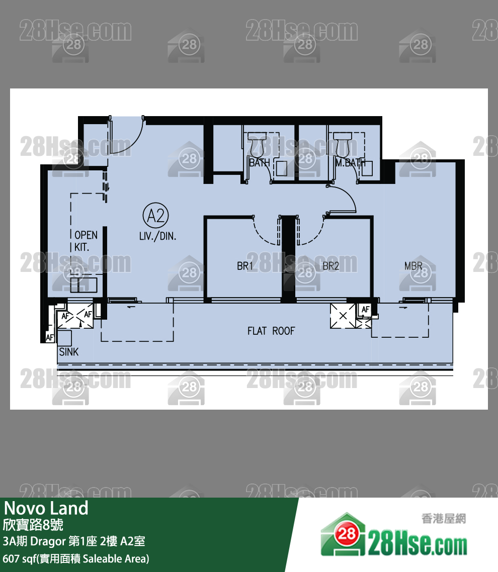 Novo Land 3A期Dragor 第1座2楼 A2室 平面图