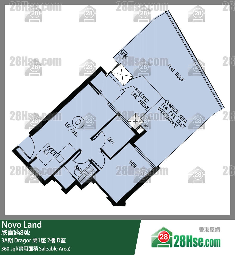 Novo Land 3A期 Dragor 第1座 2樓 D室 平面圖