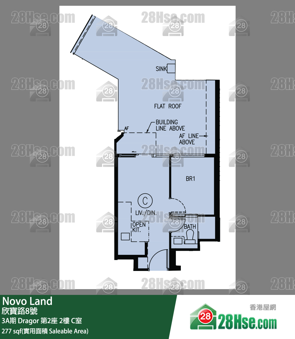 Novo Land 3A期 Dragor 第2座 2樓 C室 平面圖