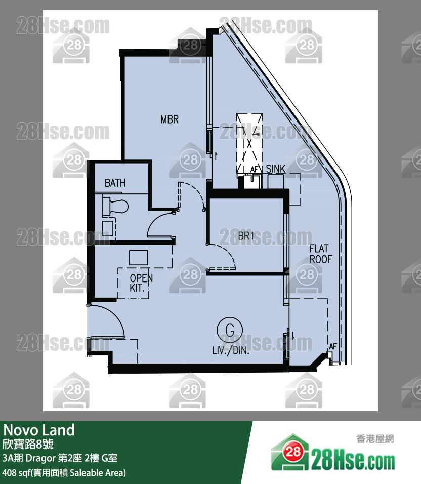 Novo Land 3A期 Dragor 第2座 2樓 G室 平面圖