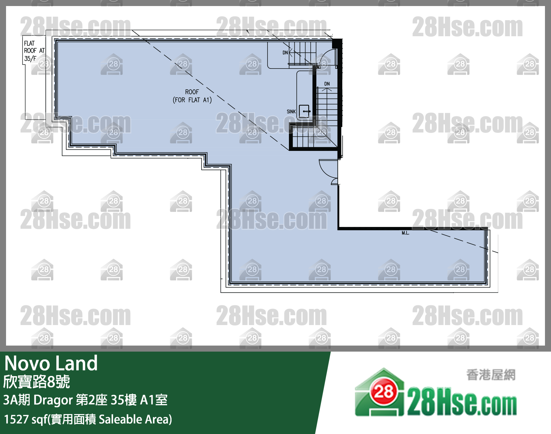 Novo Land 3A期Dragor 第2座35樓 A1室 平面圖