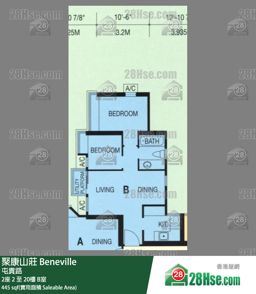 聚康山庄 2座18楼 B室 平面图
