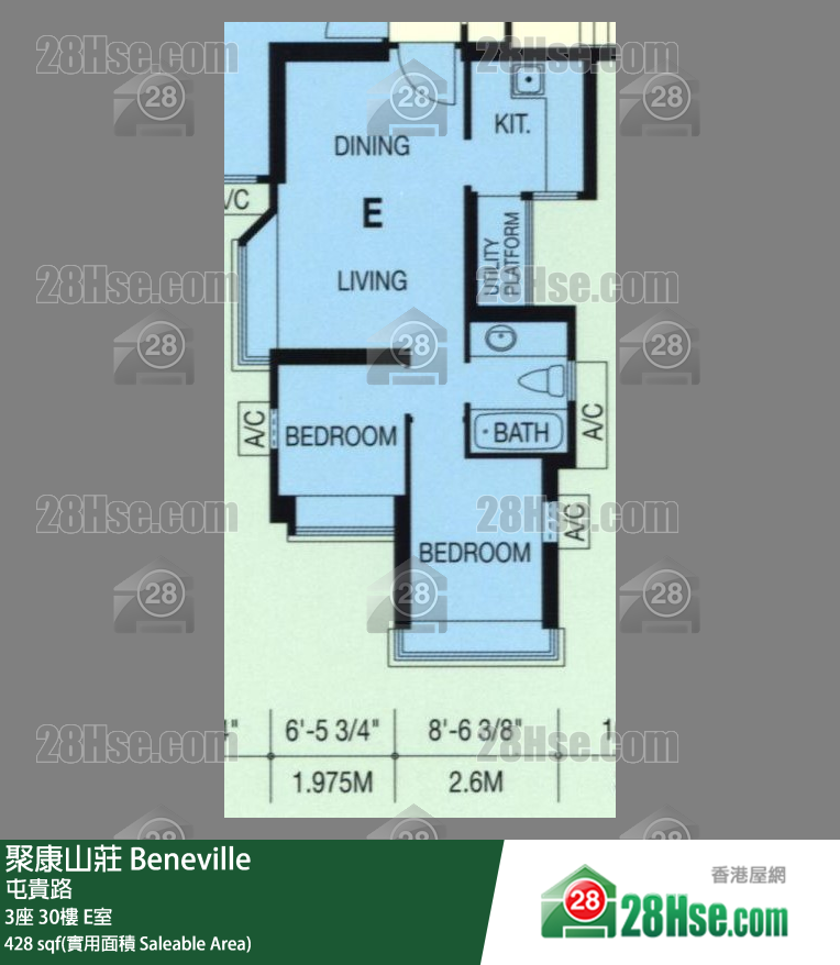 聚康山莊 3座30樓 E室 平面圖