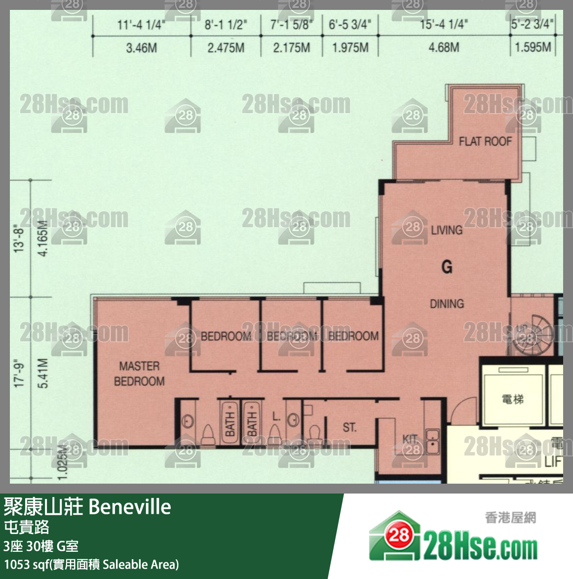 聚康山莊 3座30樓 G室 平面圖