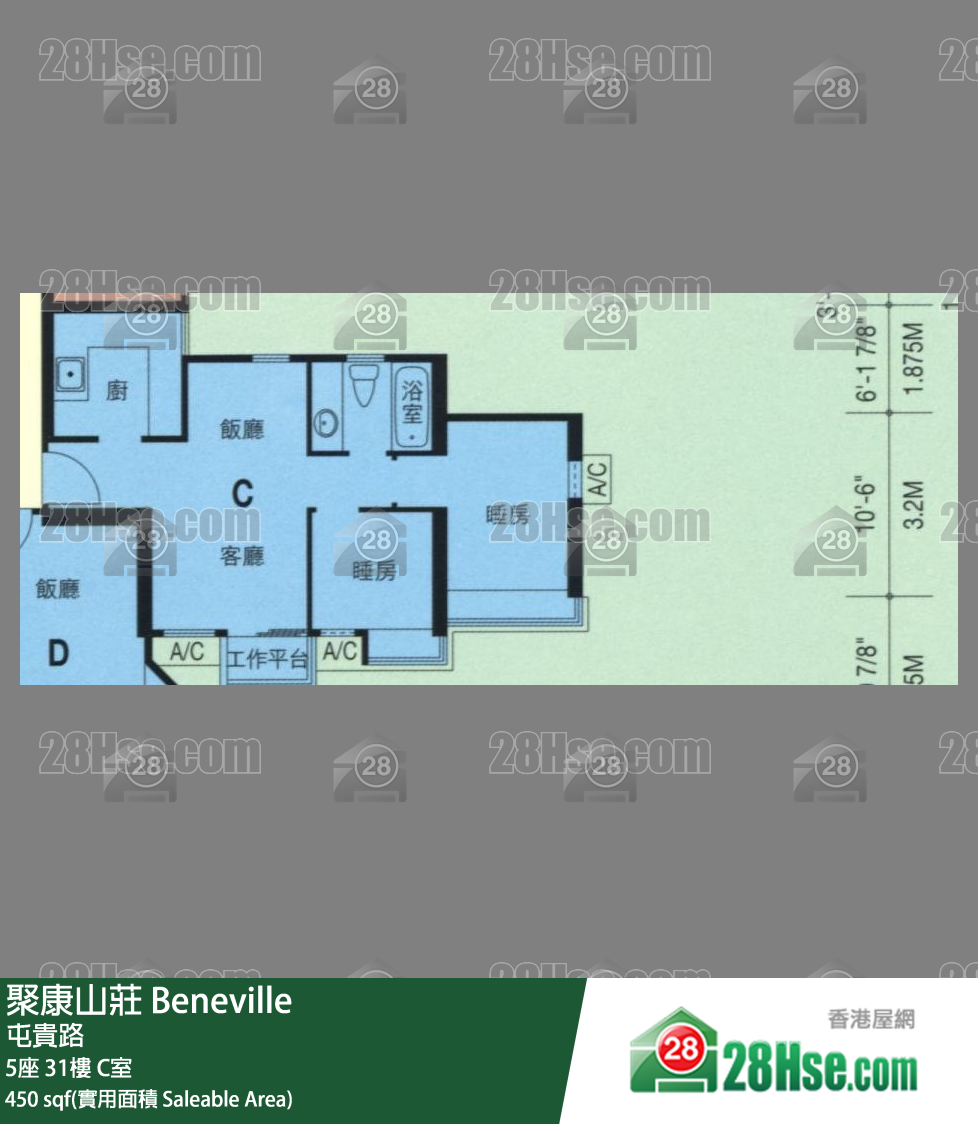 聚康山庄 5座31楼 C室 平面图