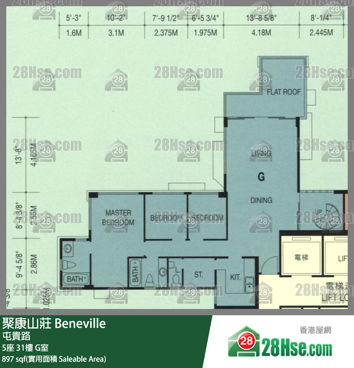 聚康山莊 5座31樓 G室 平面圖