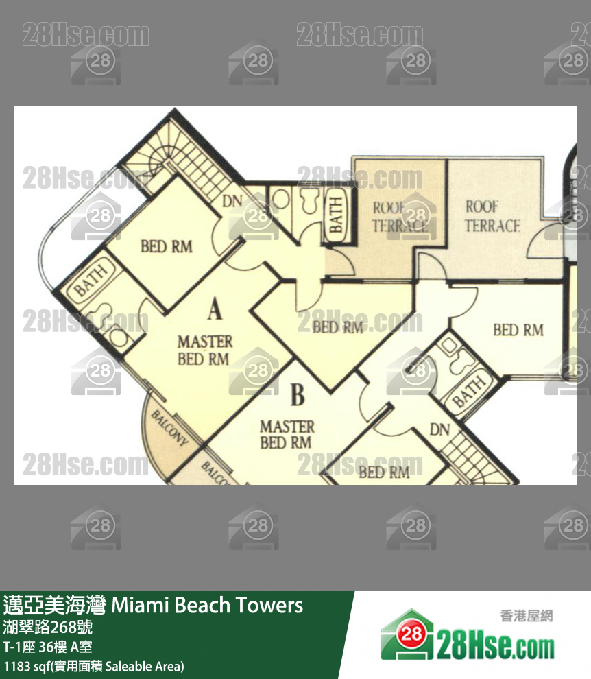 邁亞美海灣 T-1座36樓 A室 平面圖