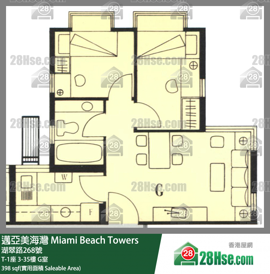 迈亚美海湾 单位平面图(由 28Hse 提供)