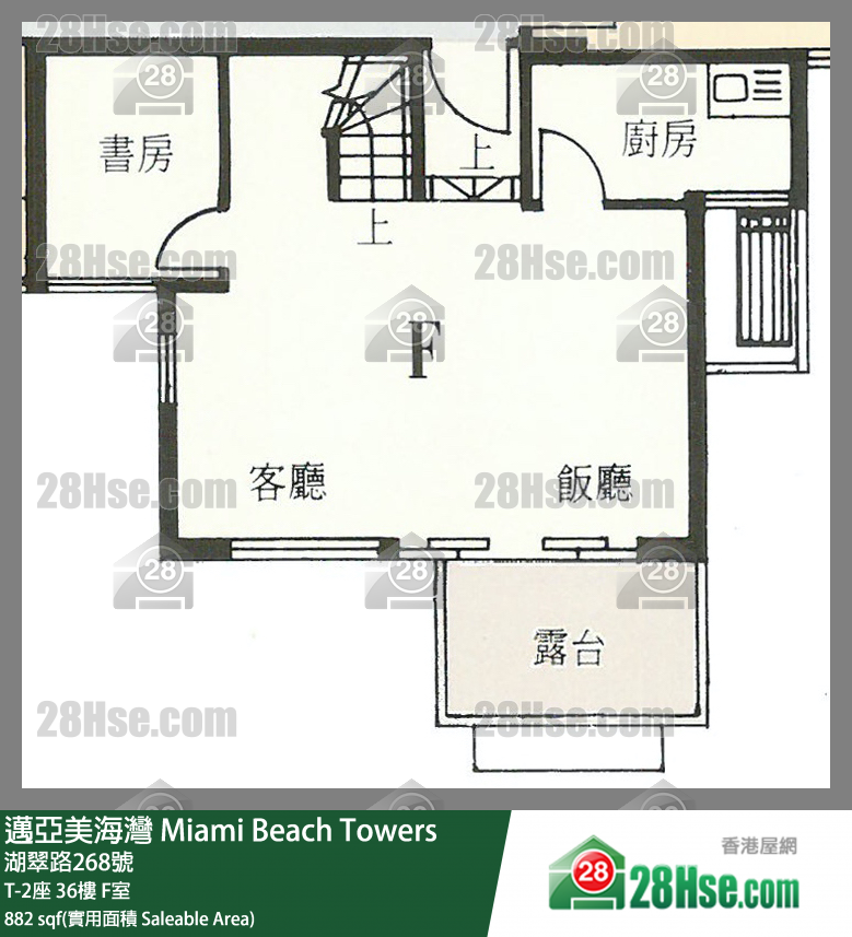 邁亞美海灣 T-2座36樓 F室 平面圖