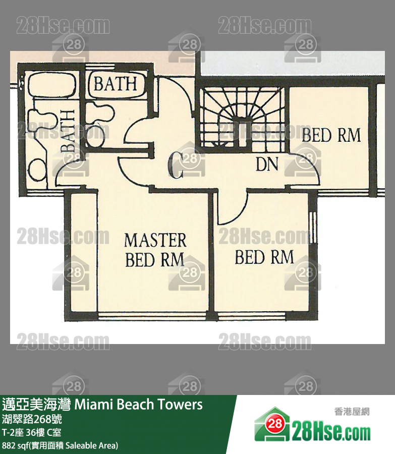 邁亞美海灣 T-2座 36樓 C室 平面圖