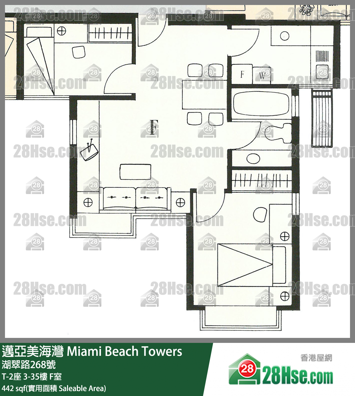 迈亚美海湾 单位平面图(由 28Hse 提供)