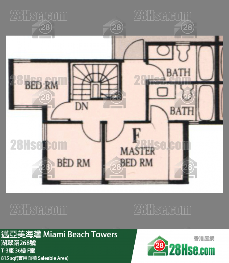 邁亞美海灣 T-3座36樓 F室 平面圖