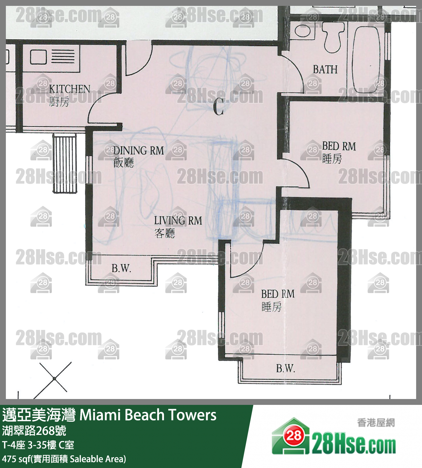 邁亞美海灣 T-4座19樓 C室 平面圖