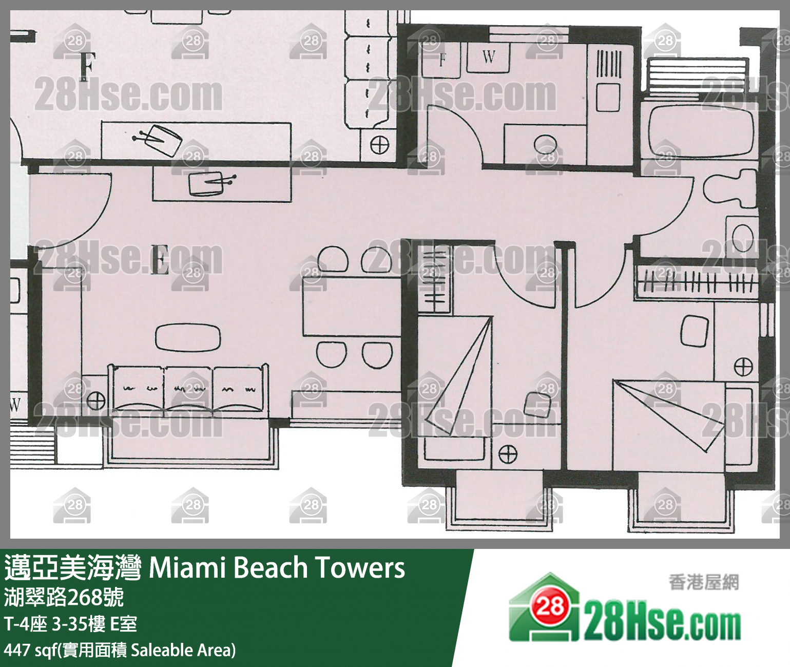 邁亞美海灣 T-4座11樓 E室 平面圖