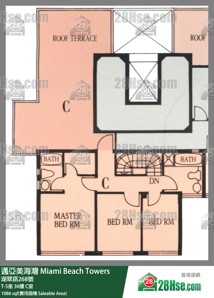 邁亞美海灣 T-5座36樓 C室 平面圖