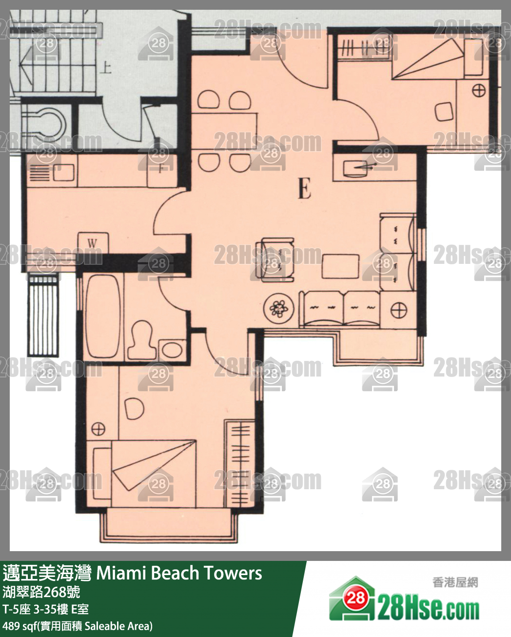 邁亞美海灣 T-5座7樓 E室 平面圖