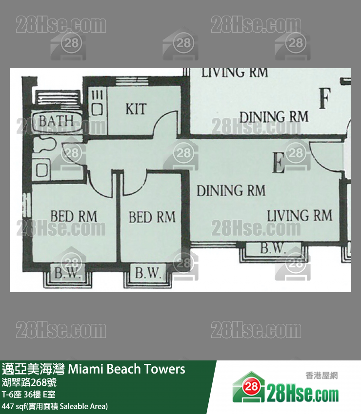 邁亞美海灣 T-6座36樓 E室 平面圖