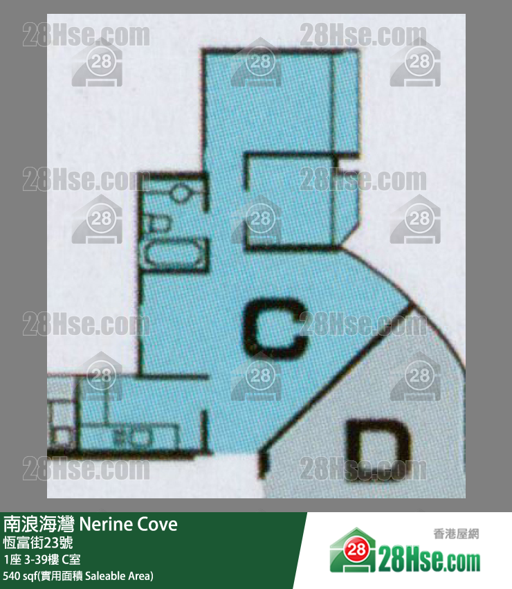 南浪海湾 1座 15楼 C室 平面图