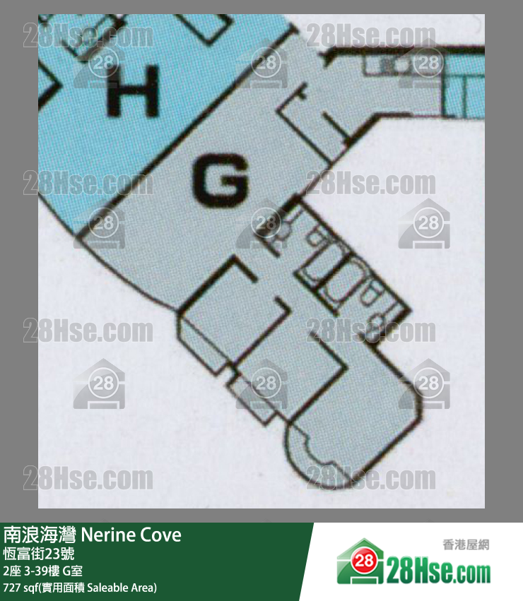 南浪海湾 2座 38楼 G室 平面图