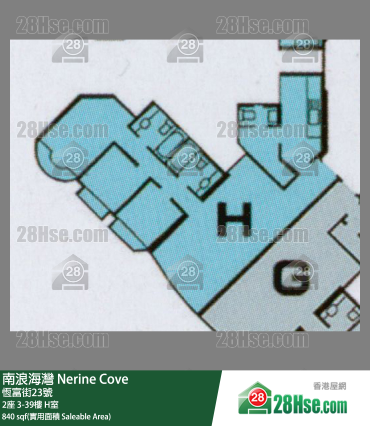 南浪海湾 2座31楼 H室 平面图