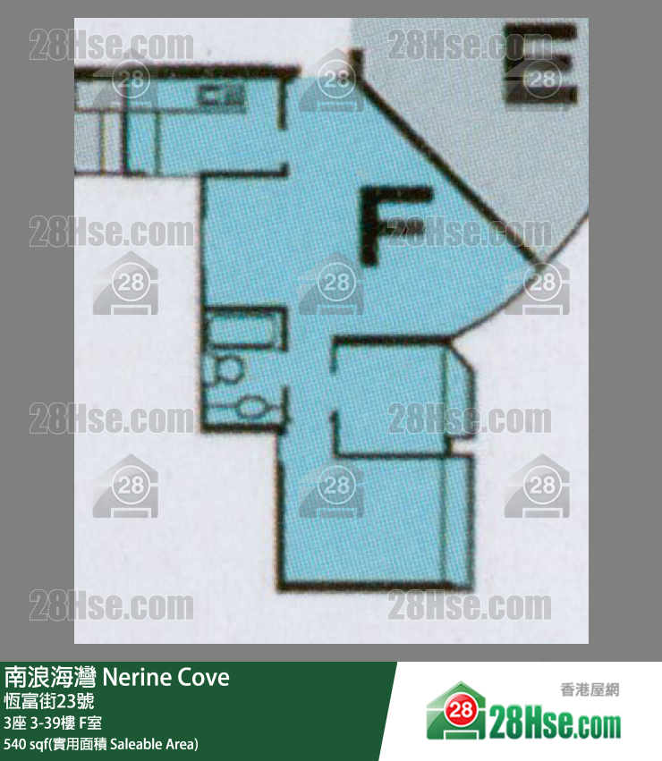 南浪海湾 3座39楼 F室 平面图