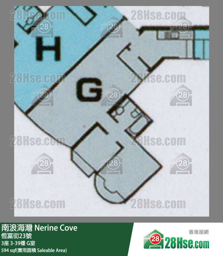 南浪海湾 3座26楼 G室 平面图